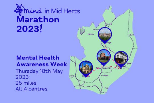 Map of Mind in Mid Herts marathon route.