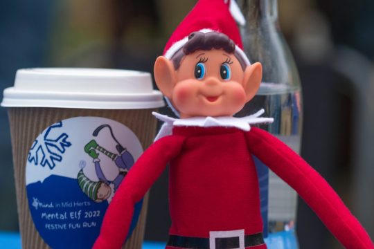 Mental Elf's mini mascot and branded stickers.