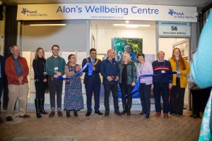 Cutting the ribbon at Alon's Wellbeing Centre, Hatfield
